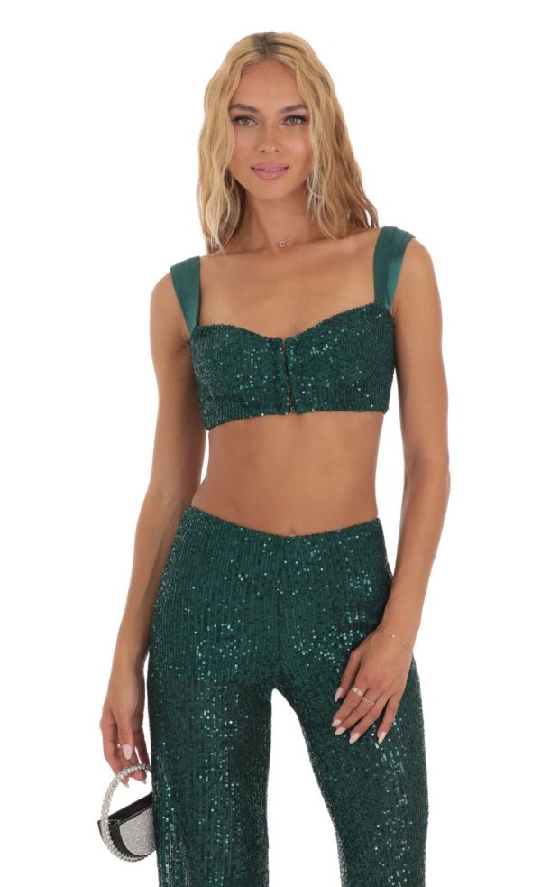 Sequin Two Piece Set in Green - Image 4