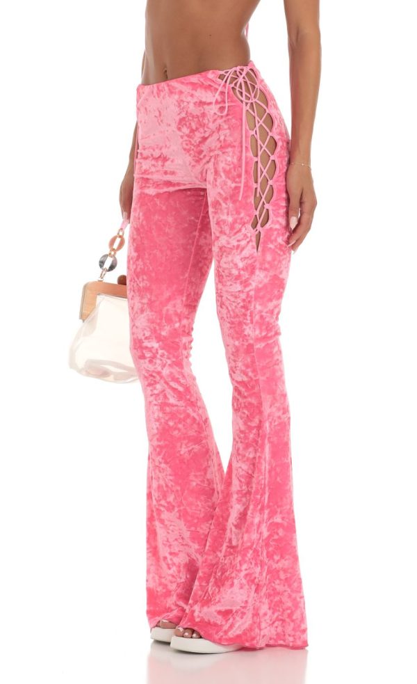 Crushed Velvet Two Piece Set in Pink - Image 4