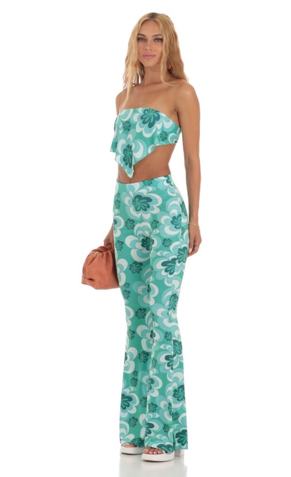 Floral Two Piece Set in Green - Image 3