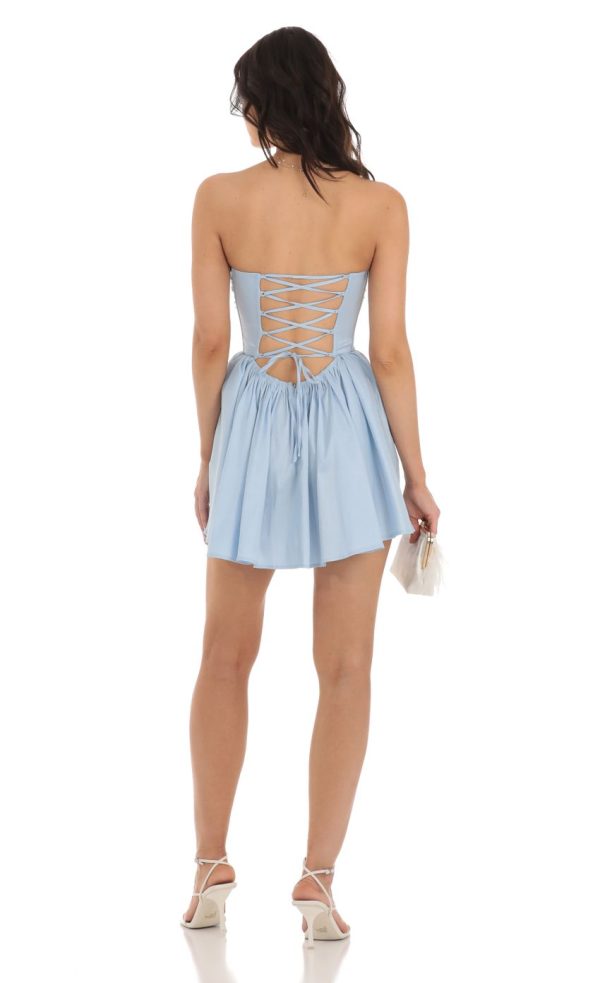 Corset Cutout Dress in Blue - Image 2