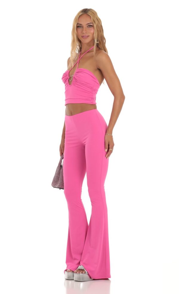 Heart Flare Two Piece Set in Pink - Image 3