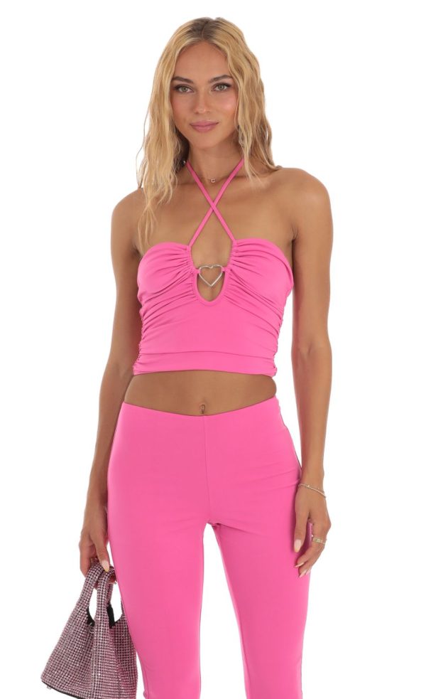 Heart Flare Two Piece Set in Pink - Image 4