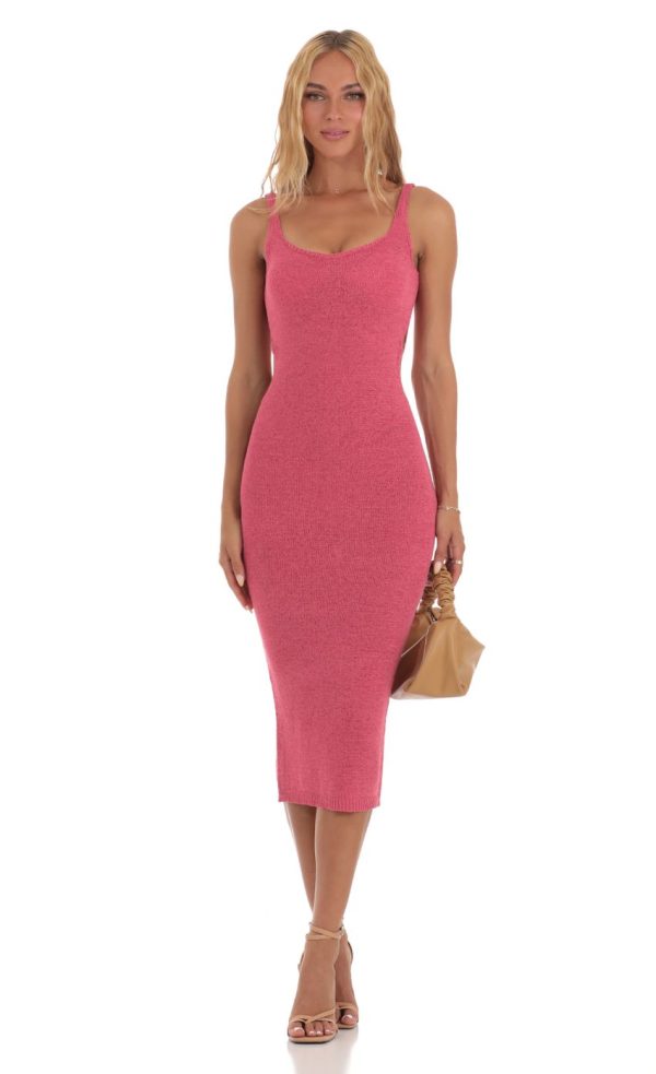 Crochet Dress in Pink - Image 3