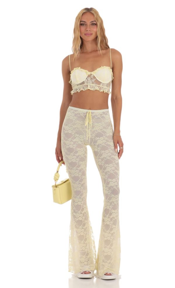 Lace Three Piece Set in Yellow
