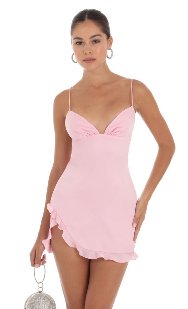 Satin Dress in Pink - Image 4