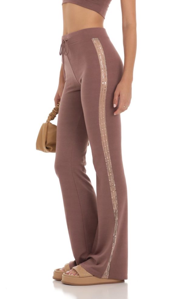 Sequin Two Piece Set in Brown - Image 4
