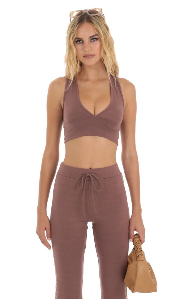 Sequin Two Piece Set in Brown - Image 5