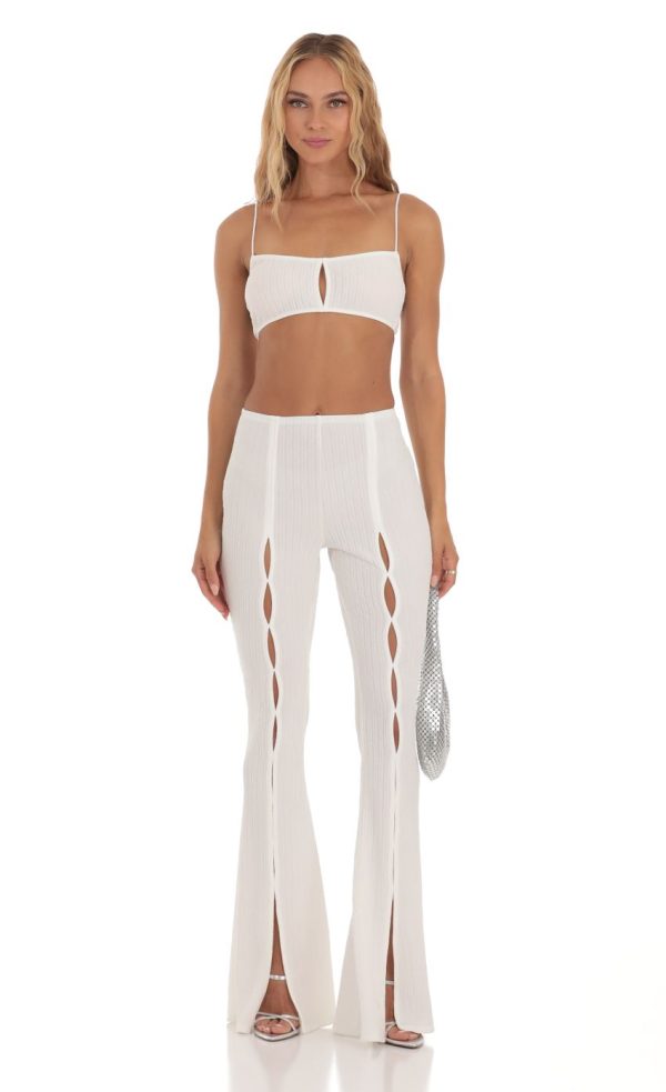 Crinkle Two Piece Set in White