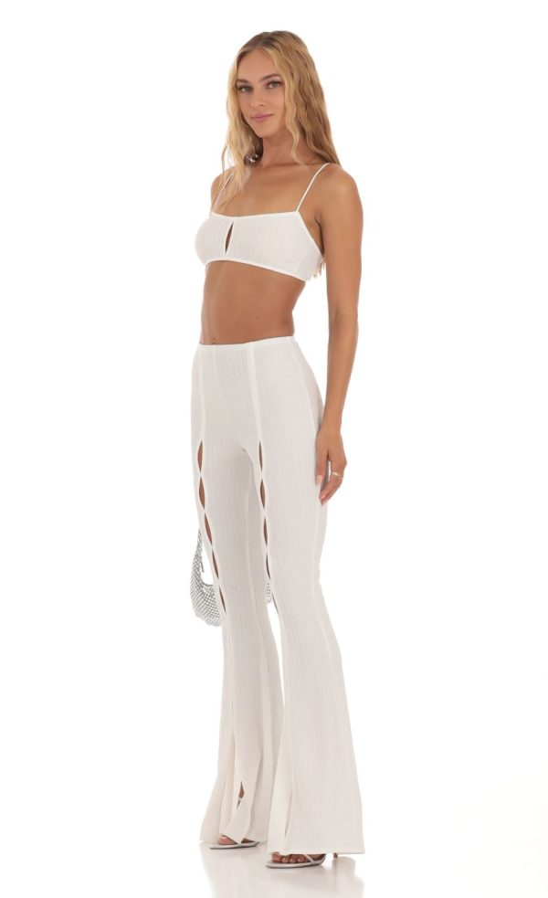Crinkle Two Piece Set in White - Image 3