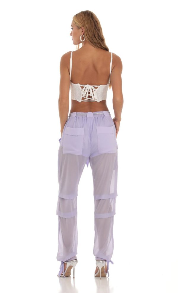 Rhinestone Pants in Lilac - Image 2