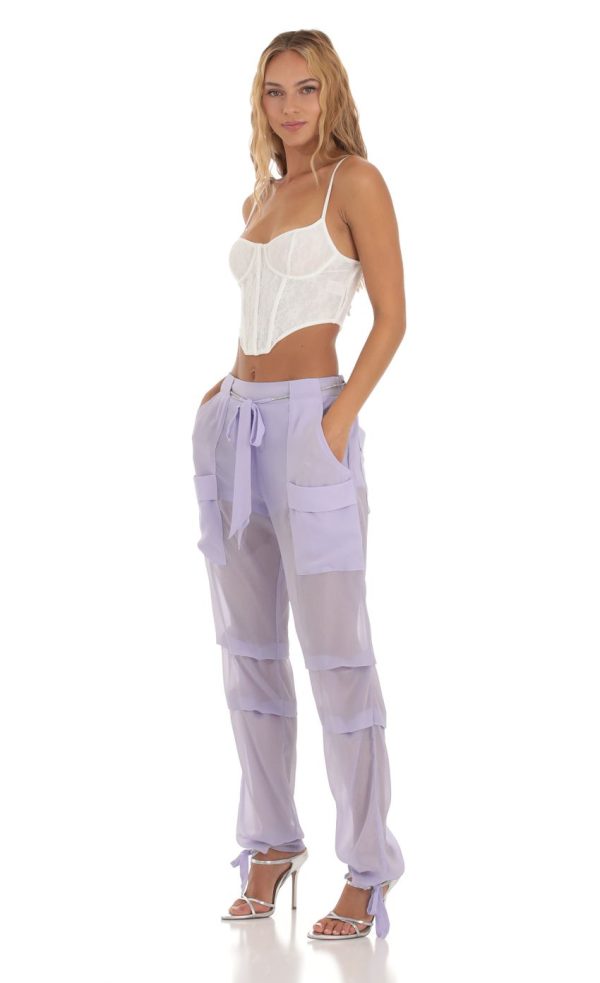 Rhinestone Pants in Lilac - Image 3