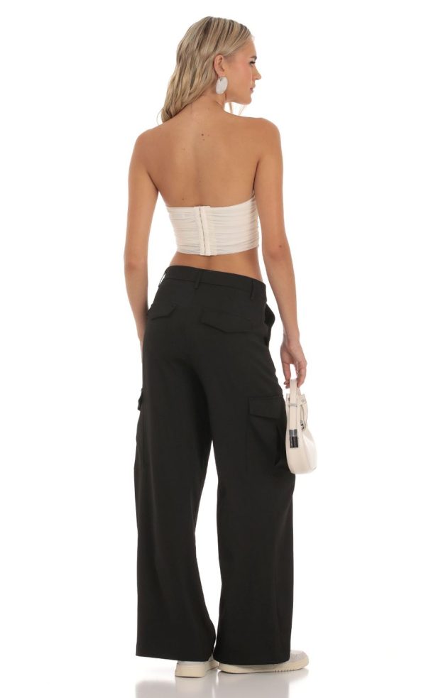 Hecate Wide Leg Cargo Pants in Black - Image 2