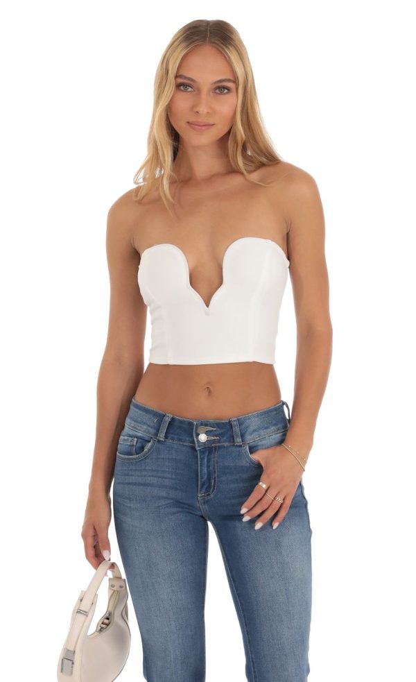 Essa Strapless Top in White