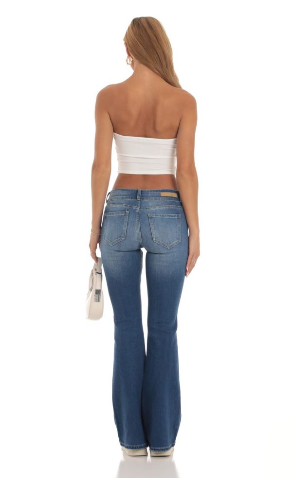 Essa Strapless Top in White - Image 2