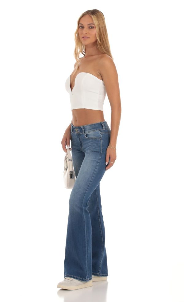 Essa Strapless Top in White - Image 3