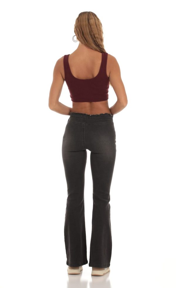 Nalini Low Rise Denim Pants in Black - Image 2