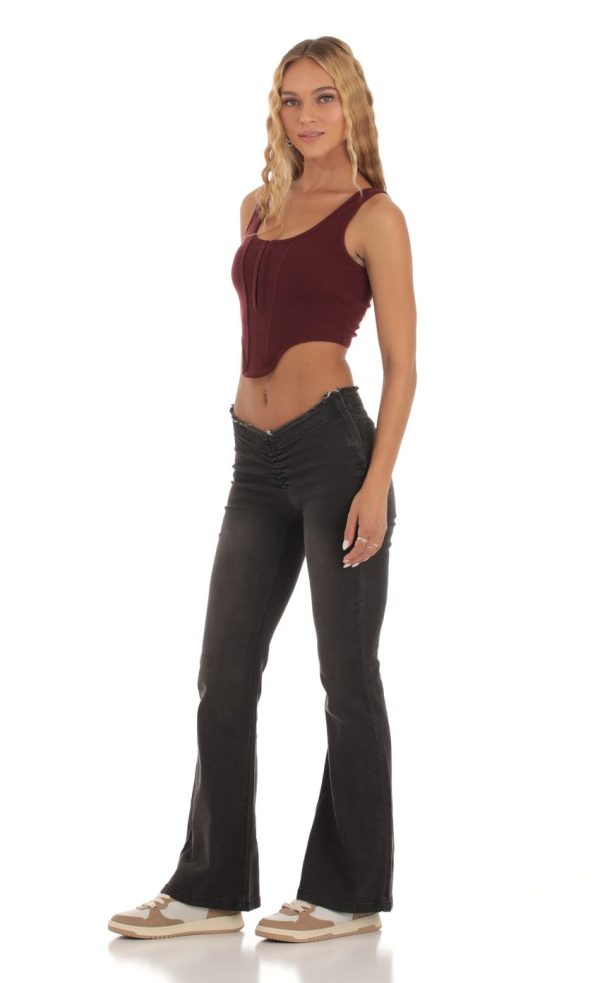 Nalini Low Rise Denim Pants in Black - Image 3
