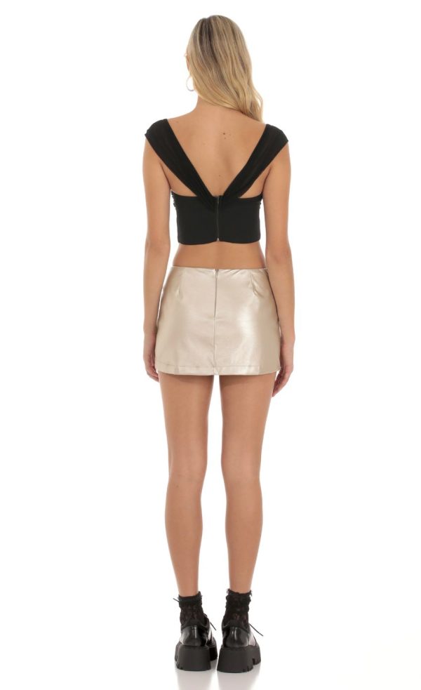 Mesh Corset Top in Black - Image 2