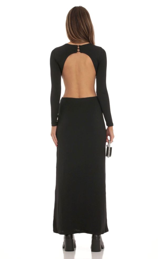 Cutout Open Back Dress in Black