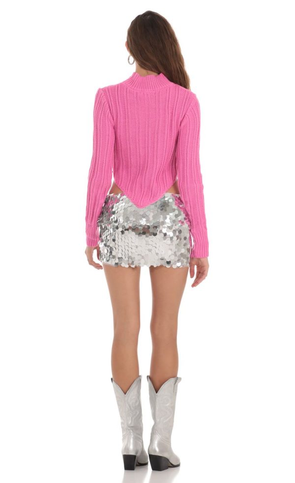 Big Sequin Skirt in Silver - Image 2