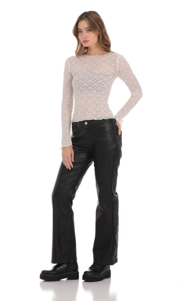 Pleather Jeans in Black - Image 3