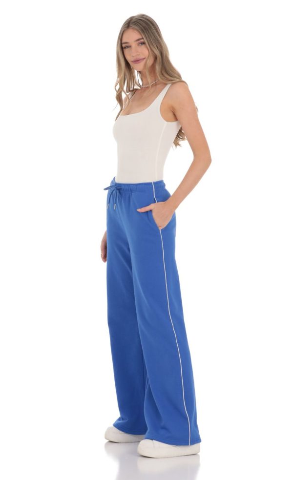 Heart Pocket Sweatpants in Blue - Image 3
