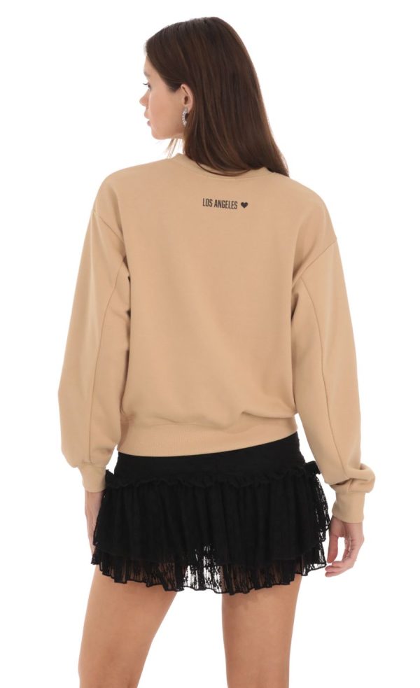 Lucy in the Sky Crew Jumper in Brown - Image 2