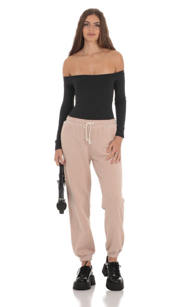 Off Shoulder Bodysuit in Black - Image 4