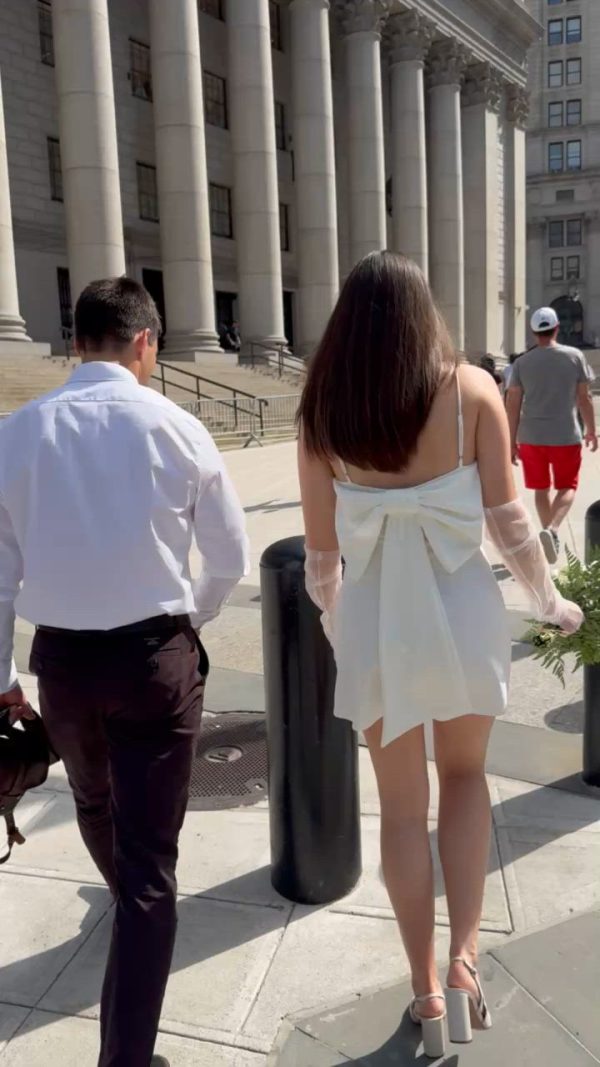 Back Bow Dress in White - Image 5