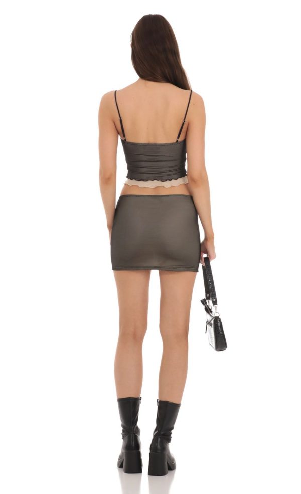 Two Piece Mesh Set in Black - Image 2