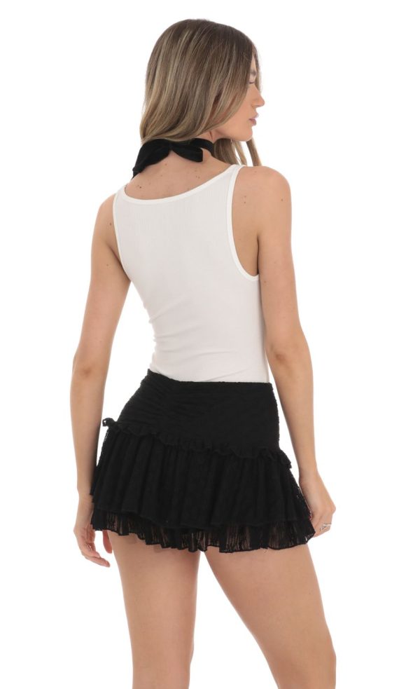 Ribbed Tank Bodysuit in White - Image 2