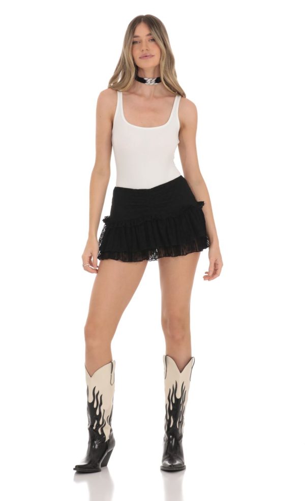 Ribbed Tank Bodysuit in White - Image 4