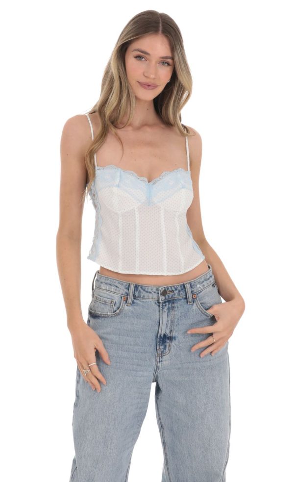 Dotted Lace Top in White