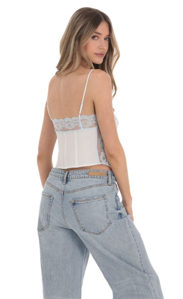 Dotted Lace Top in White - Image 2