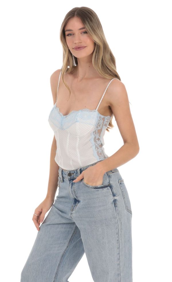 Dotted Lace Top in White - Image 3