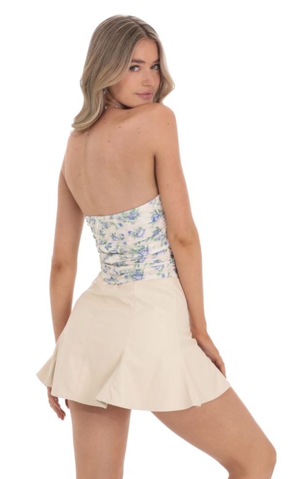 Floral Lace Strapless Top in White - Image 2