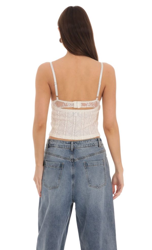 Textured Lace Top in Cream - Image 2