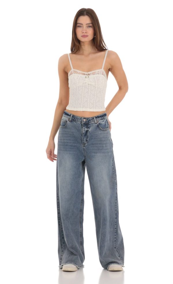 Textured Lace Top in Cream - Image 4