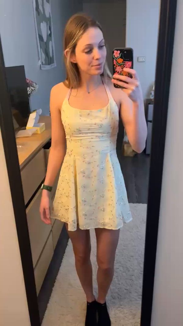 Halter Open Back Dress in White - Image 7