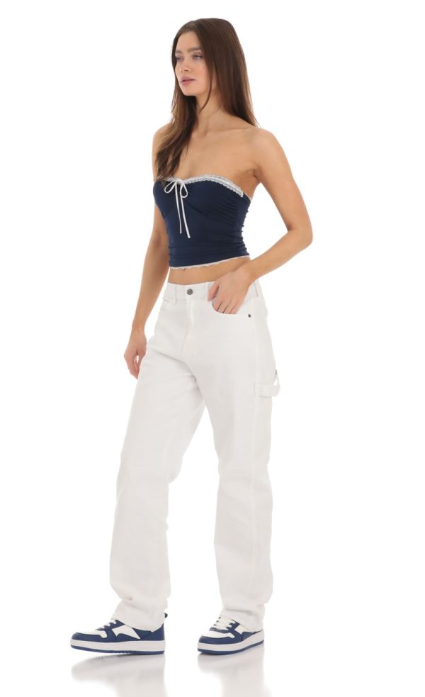 Straight Cargo Jeans in White - Image 3