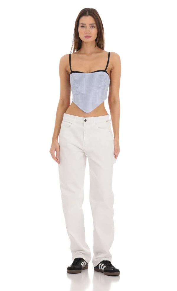 Pinstripe Bandana Top in Blue - Image 4
