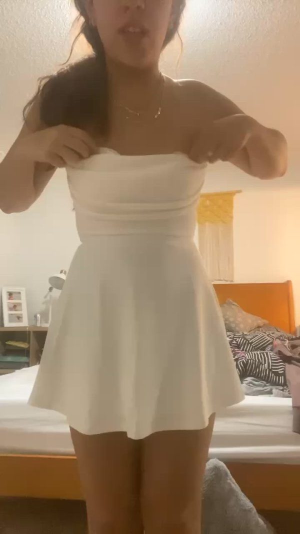 Lace Strap Satin Dress in White - Image 5
