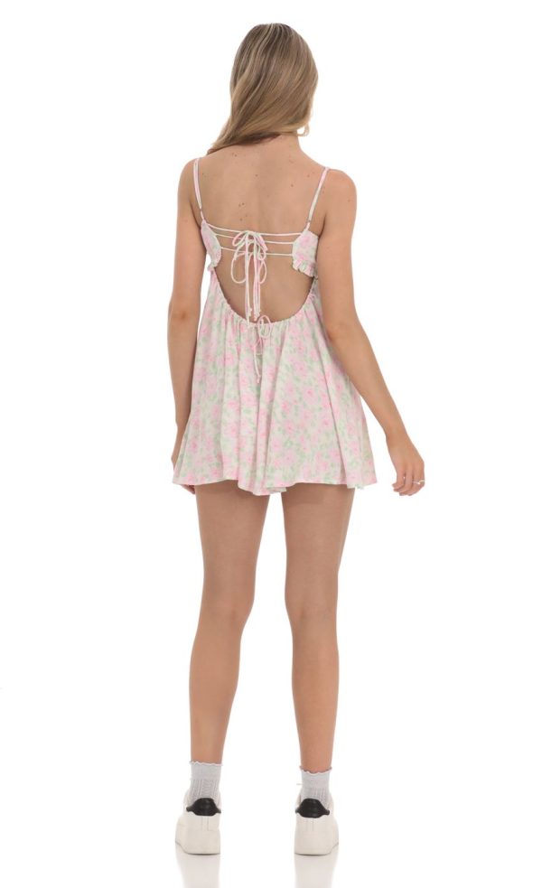 Floral Babydoll Dress in White - Image 2