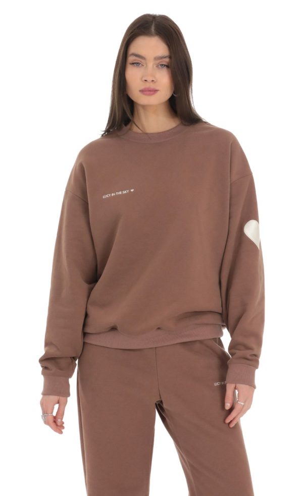 Embroidered Lucy in the Sky Jumper in Brown - Image 3