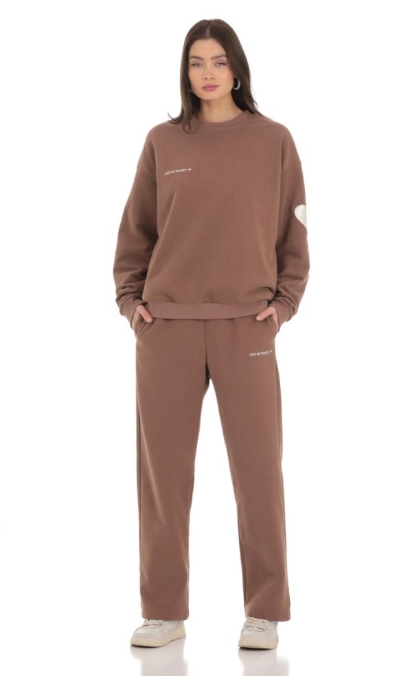 Embroidered Lucy in the Sky Jumper in Brown - Image 4