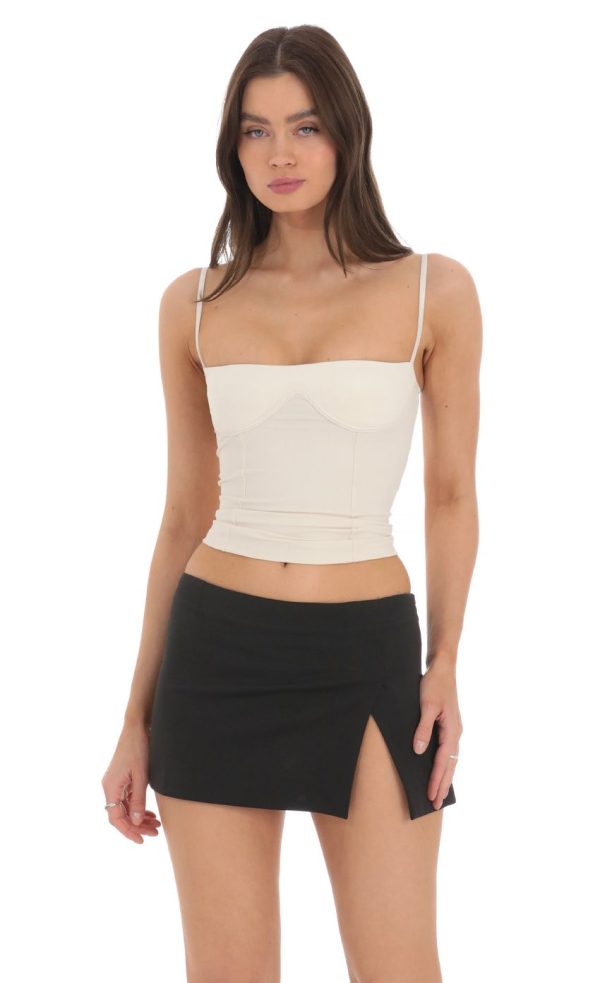 Suede Bust Top in Cream