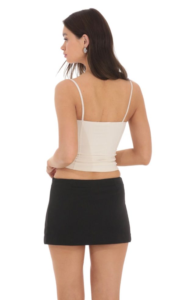 Suede Bust Top in Cream - Image 2