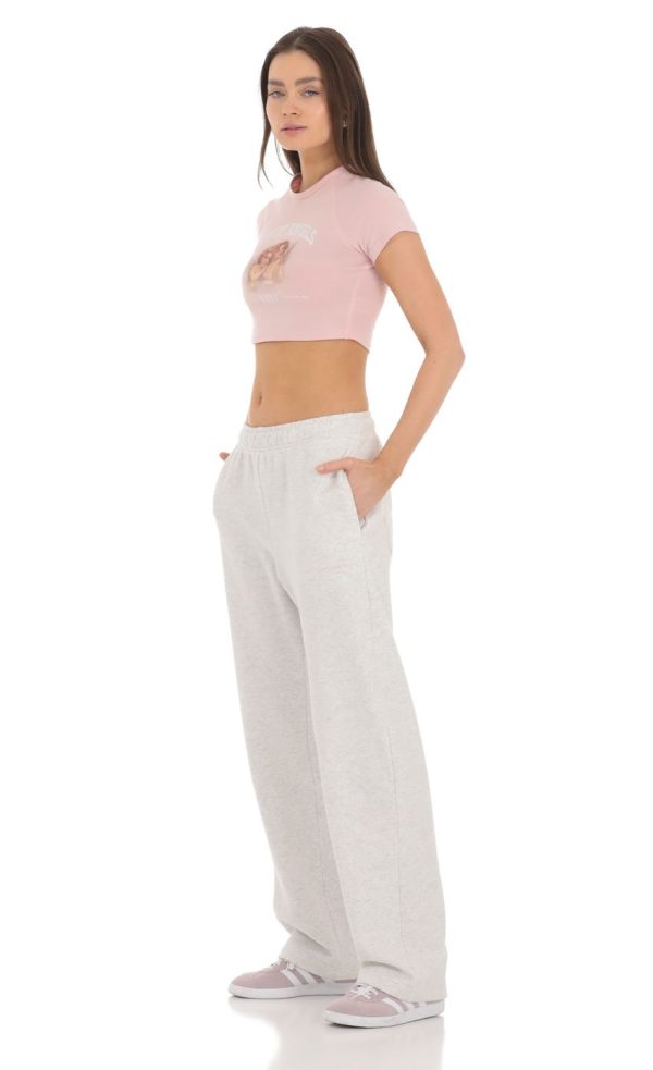 Heart Pocket Sweatpants in Grey - Image 3