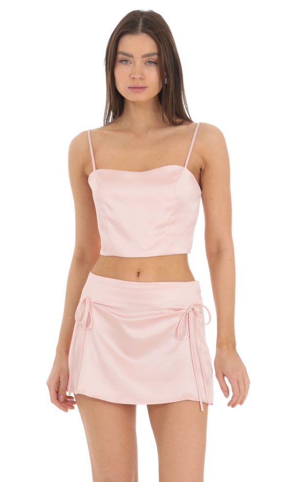 Satin Two Piece Set in Pink - Image 4