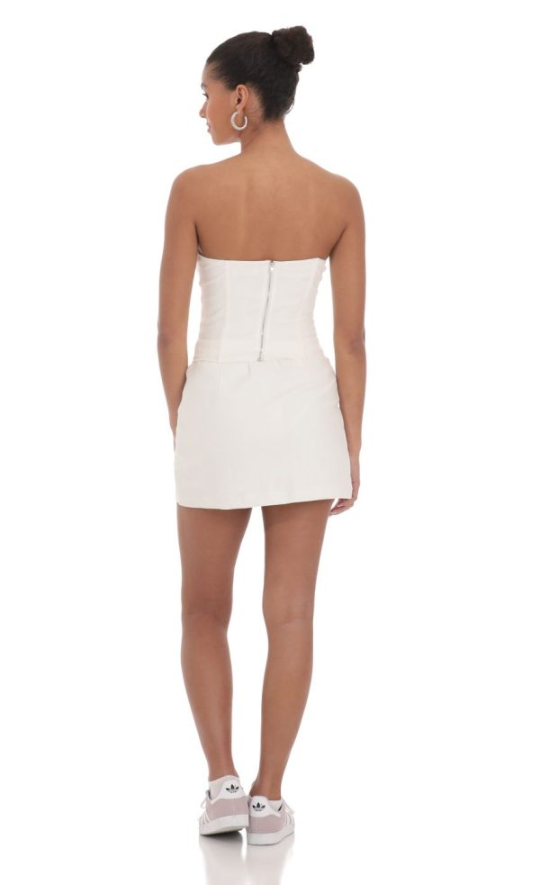 Linen Corset Top in Off White - Image 2